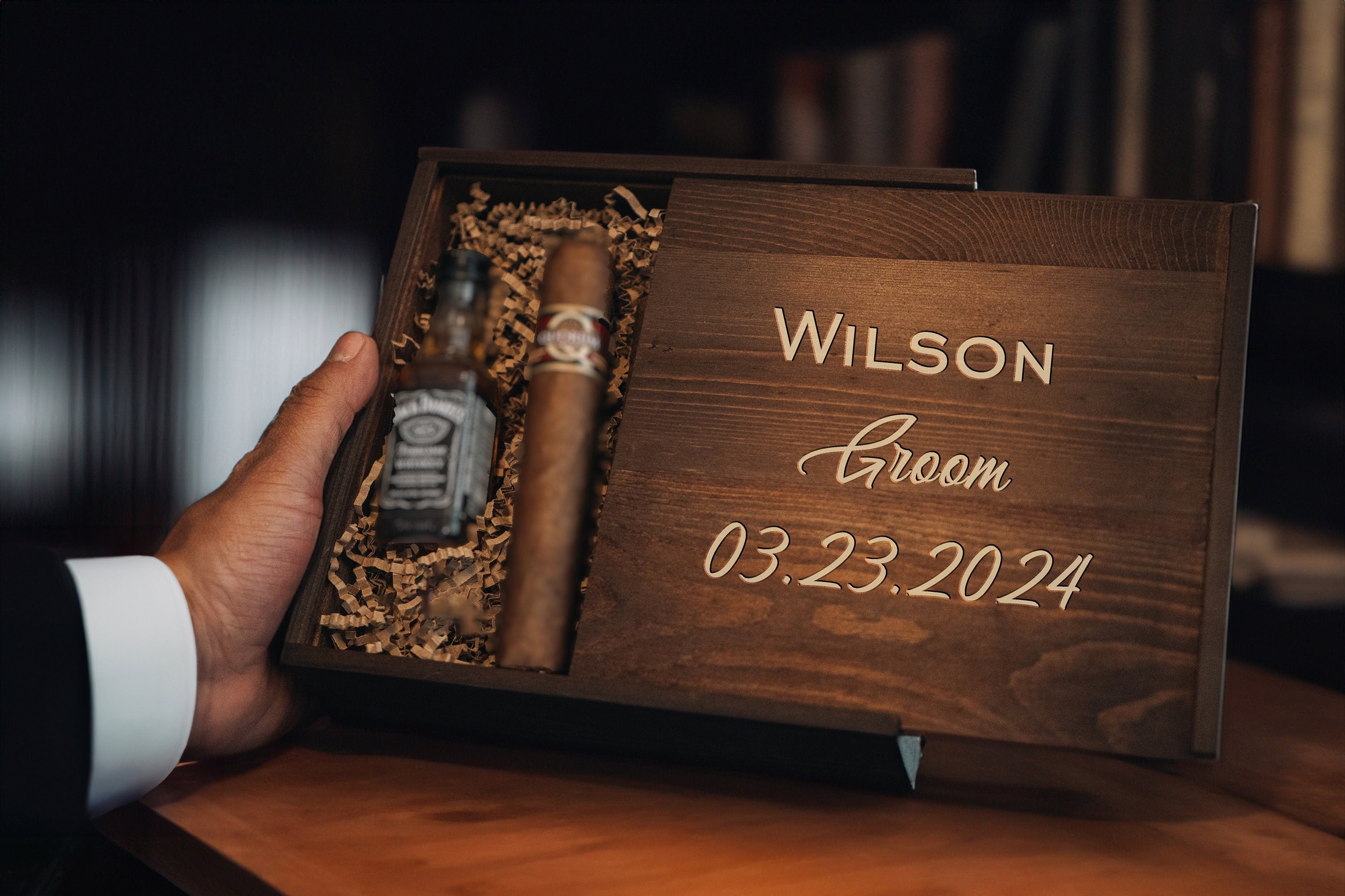 Personalized Groomsmen Proposal Box: Engraved Wooden Gift
