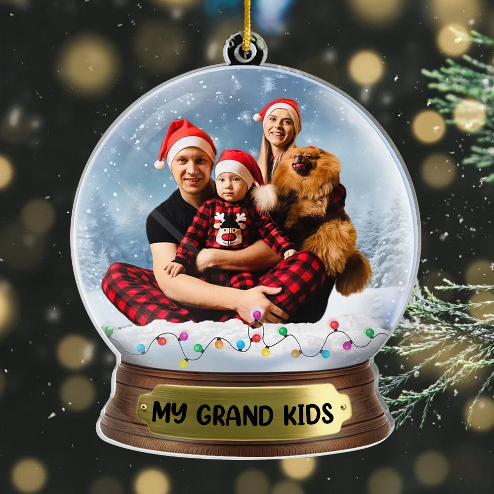 Custom Photo Christmas Is About Family And Love - Family Personalized Custom Ornament - Acrylic Custom Shaped - Christmas Gift For Family Members