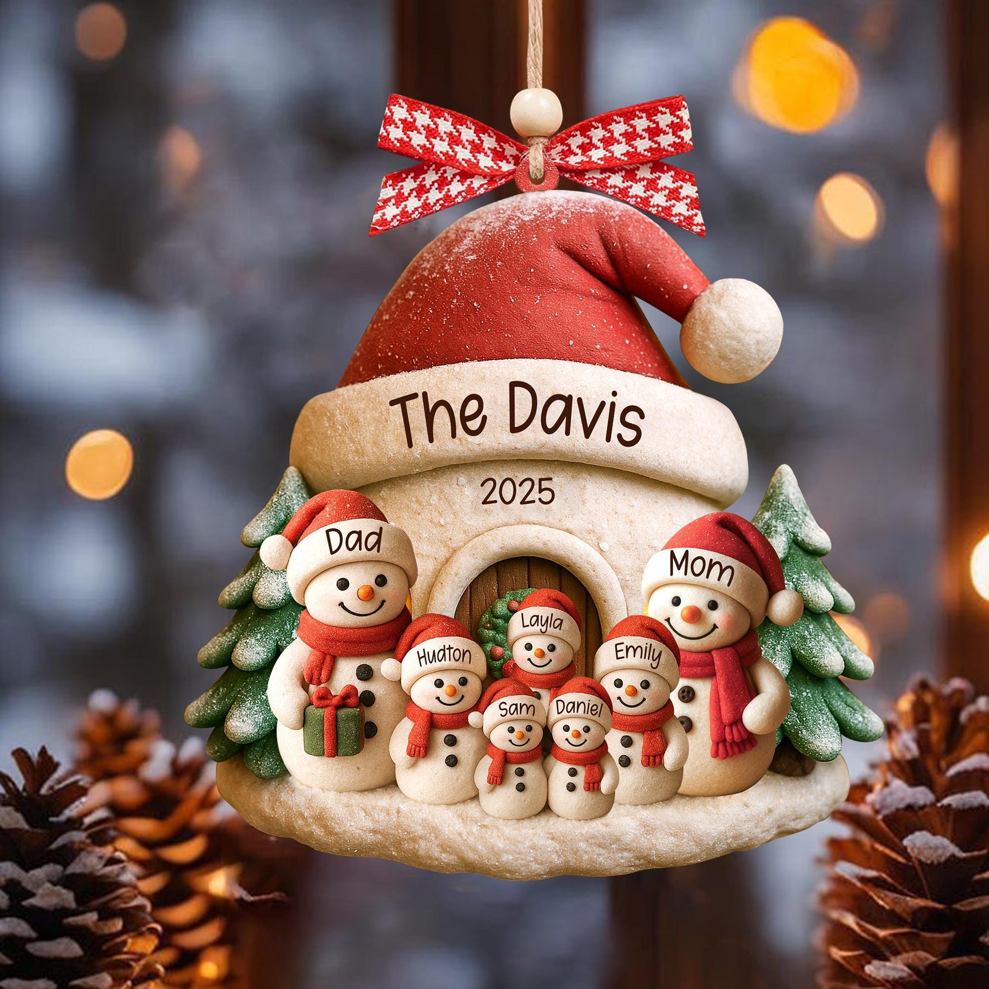 Personalized Snowman Ornament, Acrylic Family Christmas Tree Decor, Holiday Keepsake, Christmas Decor, Xmas Gift