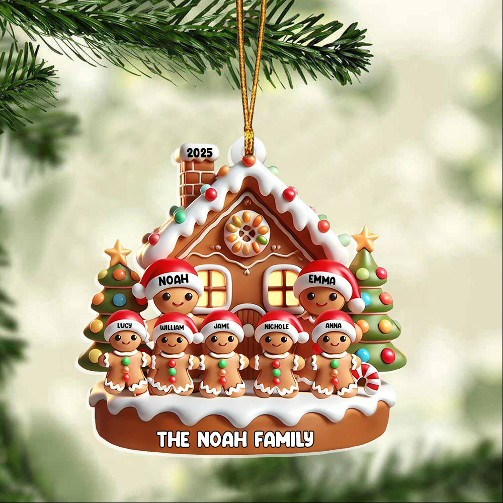 Sweet Cookie Man Family 3D Effect-Personalized Acrylic Ornament