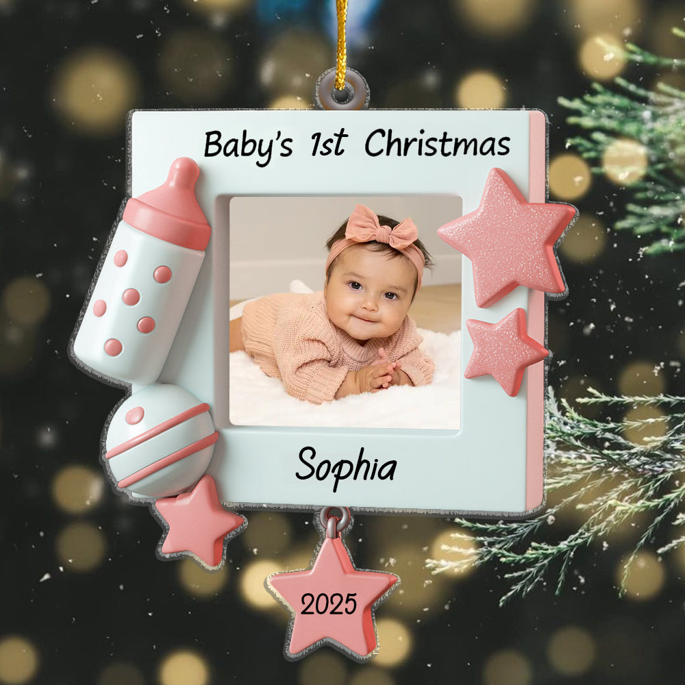Personalized Baby's First Christmas Picture Frame Christmas Ornament Perfect Gift for Baby/Kid Custom Ornament - Christmas Ornament