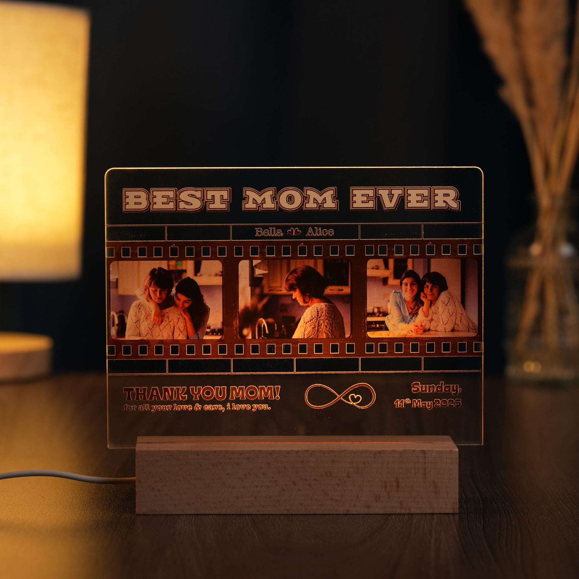 Personalized Filmstrip LED Light Gift for Mother's Day