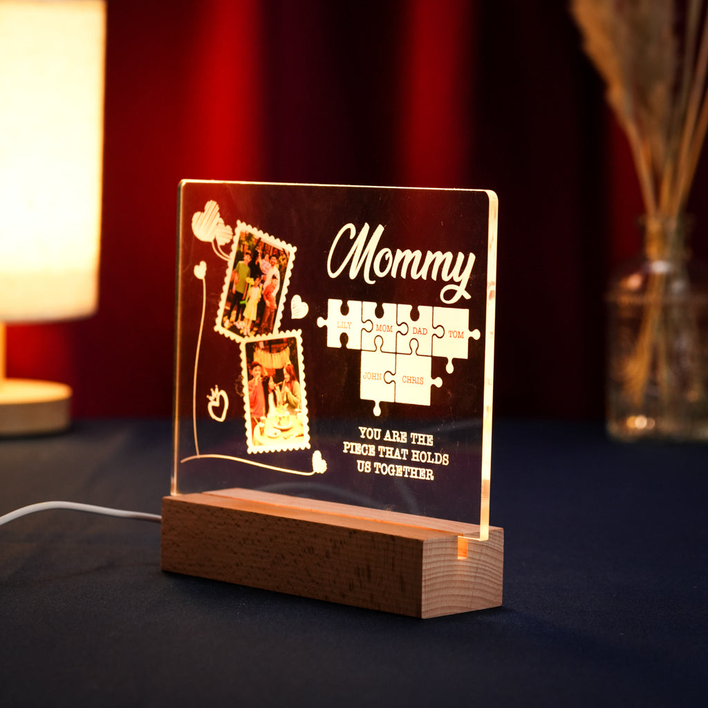 Custom LED Light Frame - Puzzle Piece That Connects Us All