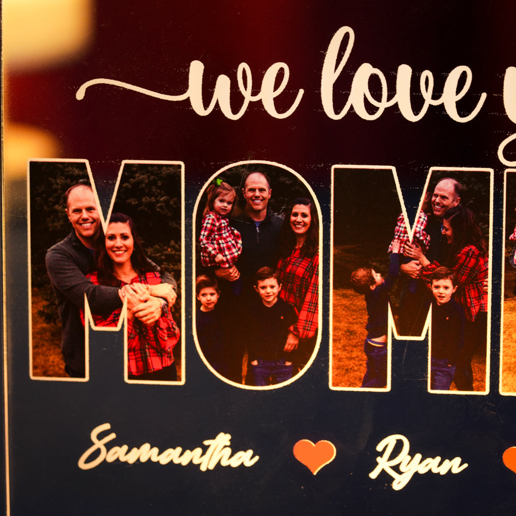 Personalized “MOMMY” Photo Letter Frame – LED Light for Mom