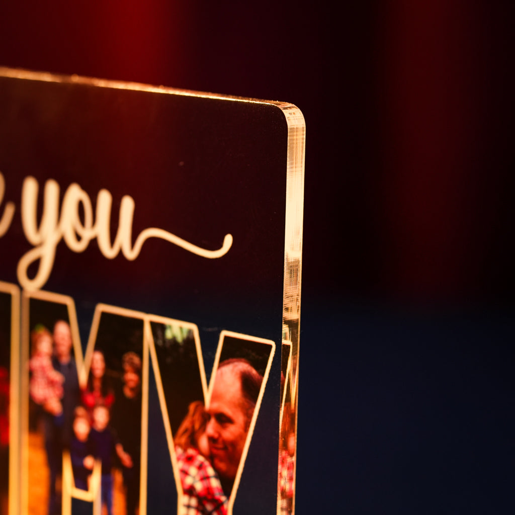 Personalized “MOMMY” Photo Letter Frame – LED Light for Mom