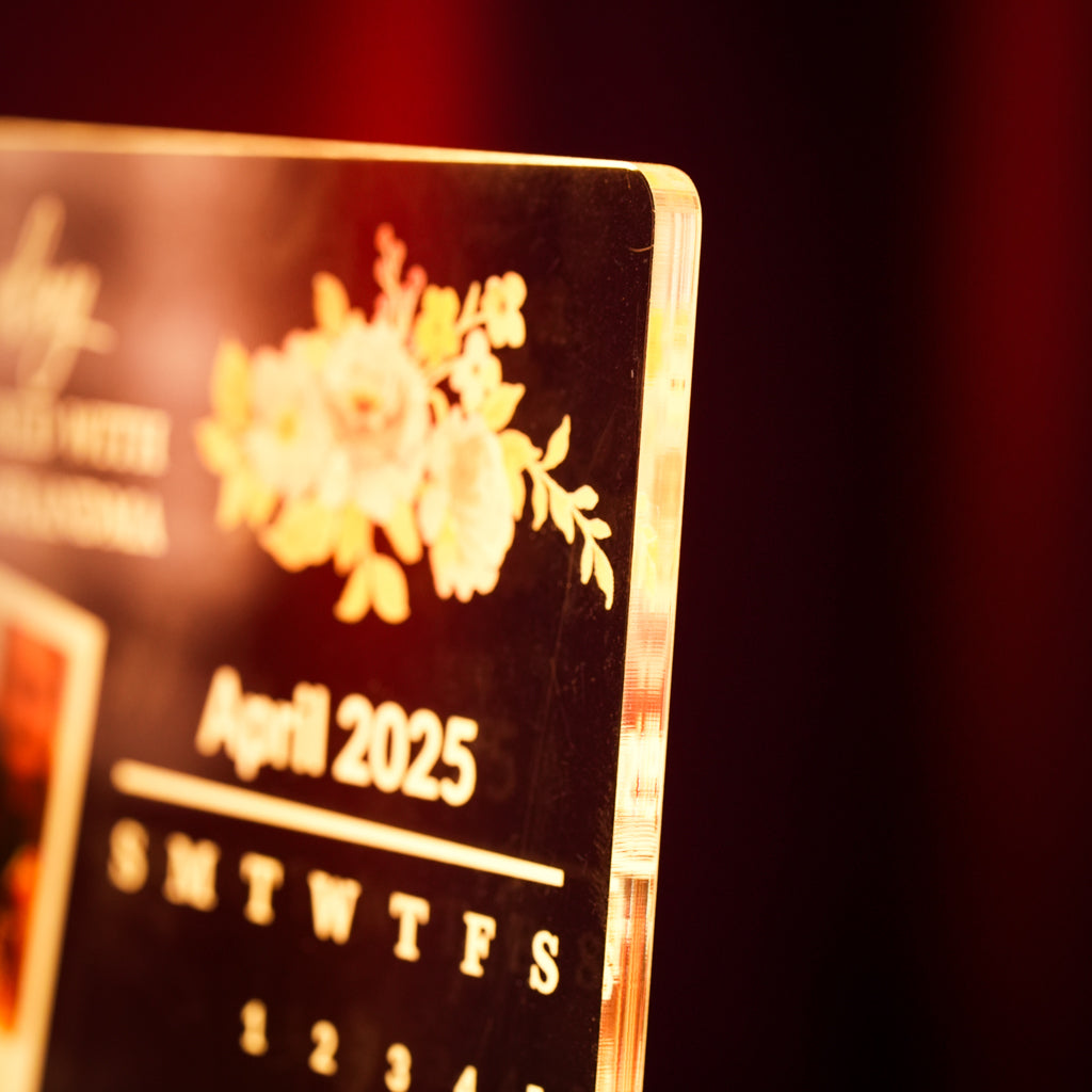 Custom LED Light Frame - Personalized Grandma Calendar Acrylic Plaque