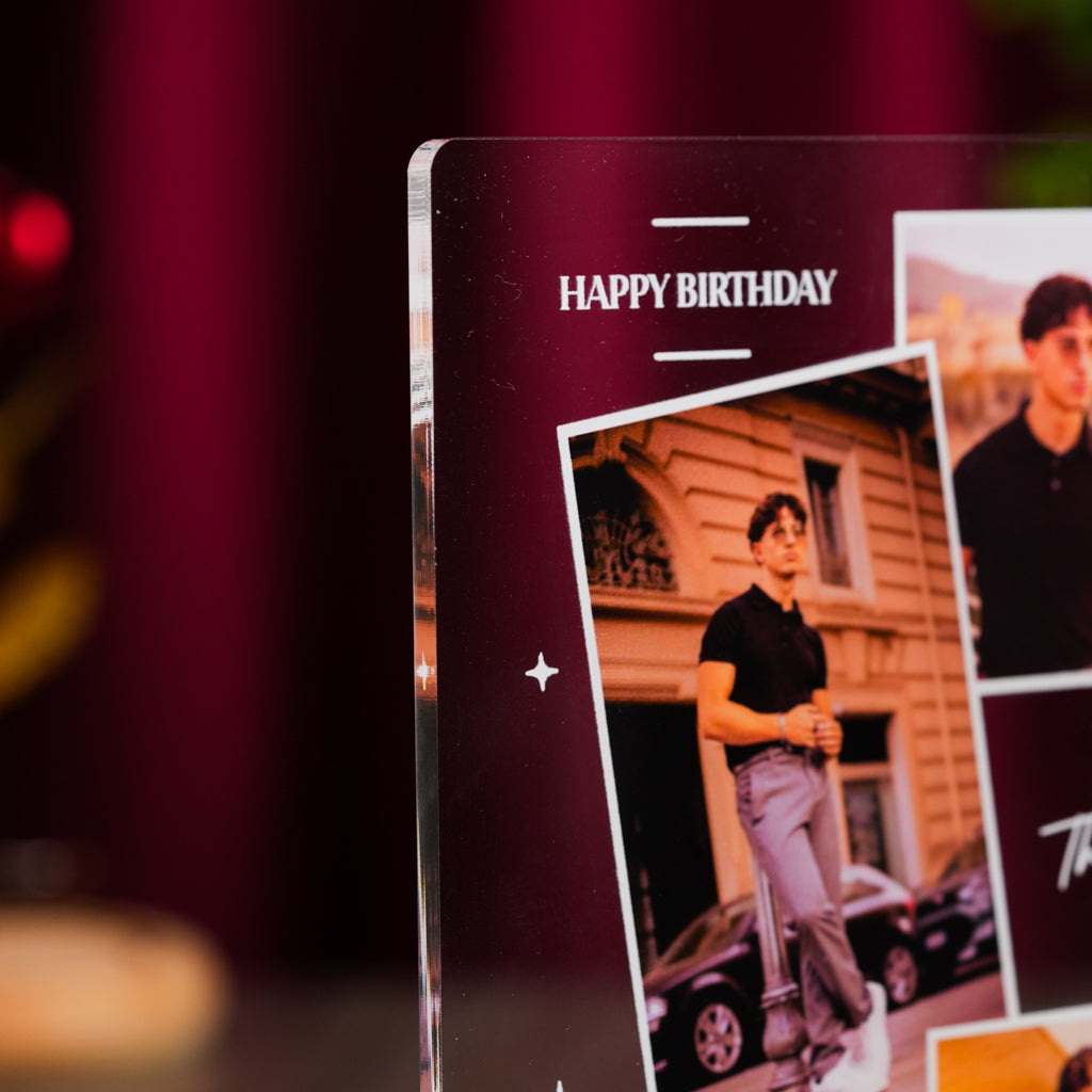 Personalized Birthday LED Photo Plaque – Custom Name & Message