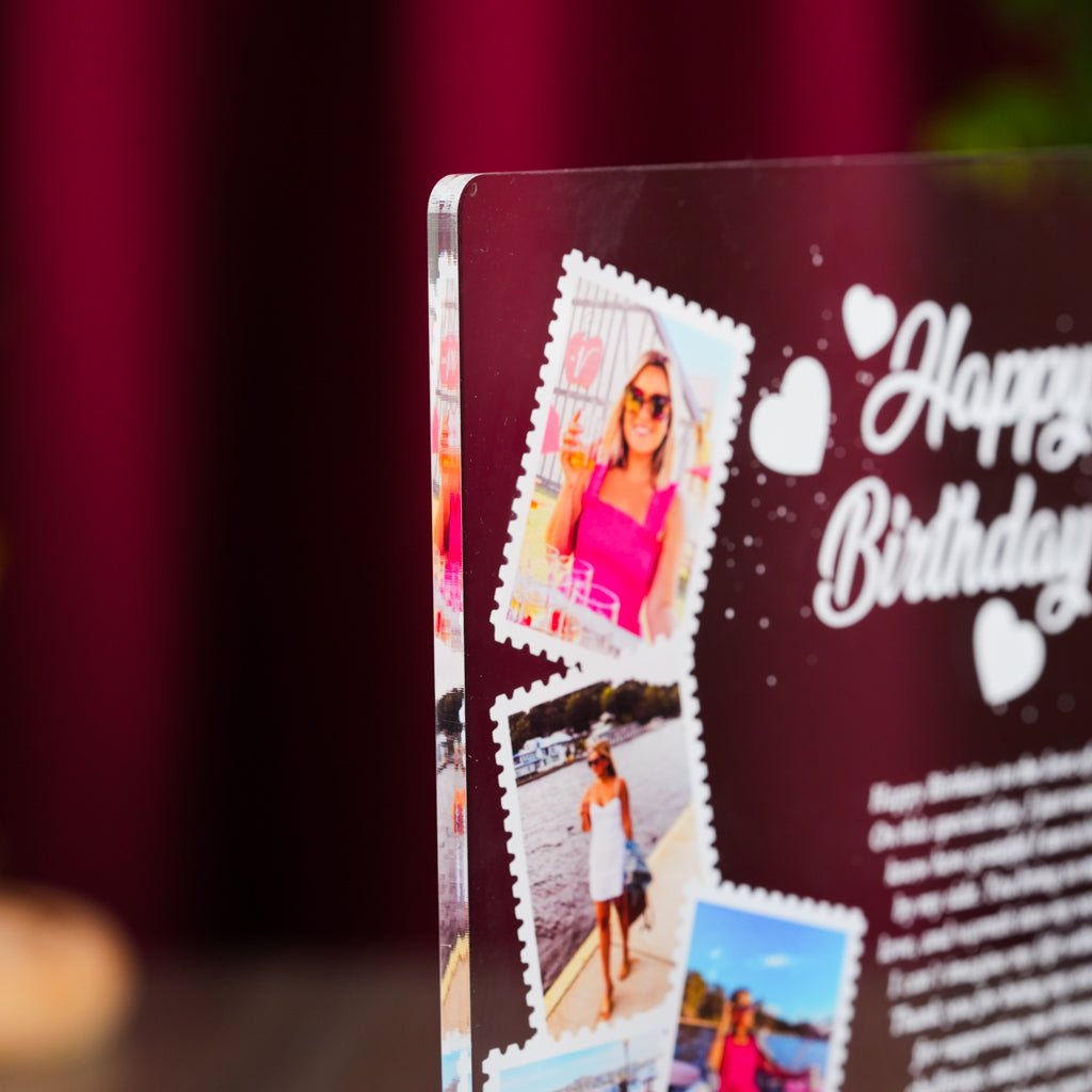 Personalized Birthday Plaque with Photos & Love Letter