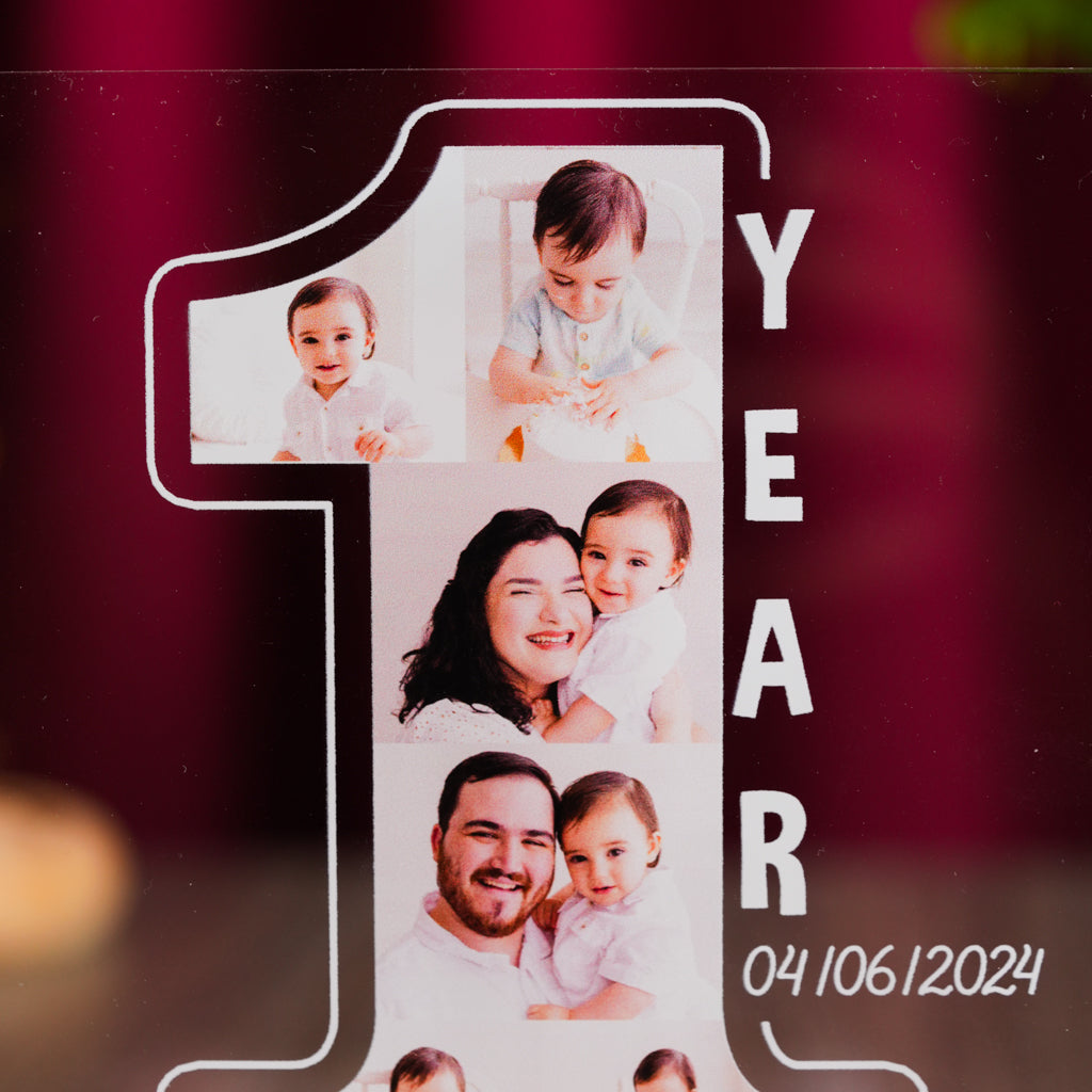 Custom Kids Birthday LED Photo Plaque – Personalized Age & Name