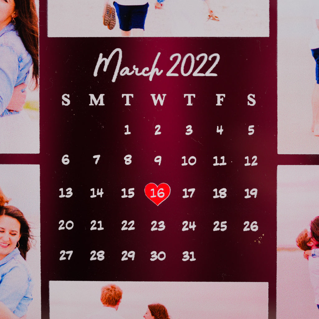 Personalized Anniversary LED Frame with Calendar and Couple Picture