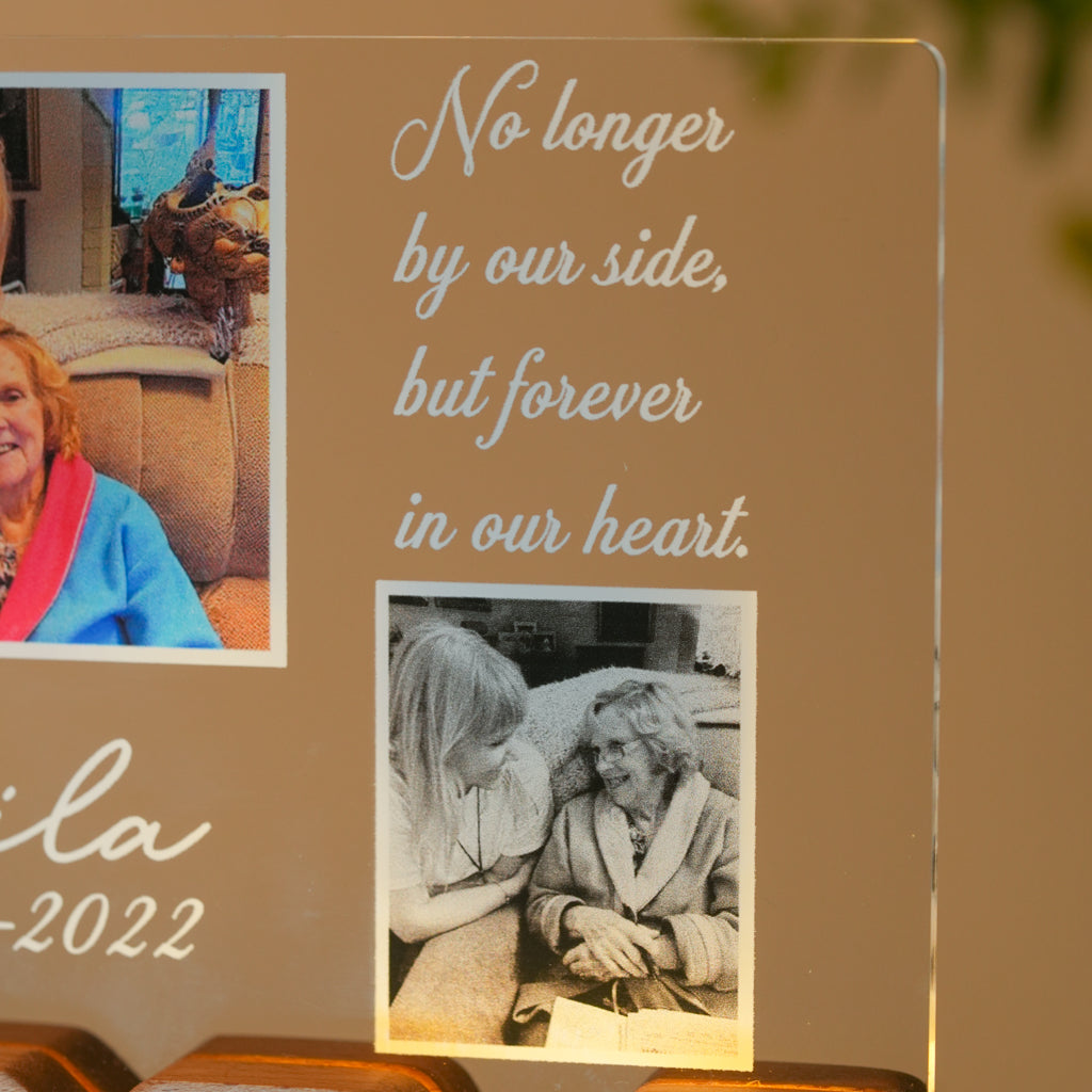 Personalized MOM Letter Night Light – In Loving Memory with Dates & Images