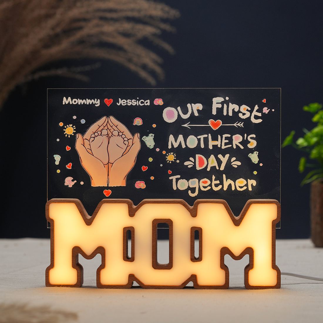 Personalized MOM Letter Night Light - Our First Mother's Day Together