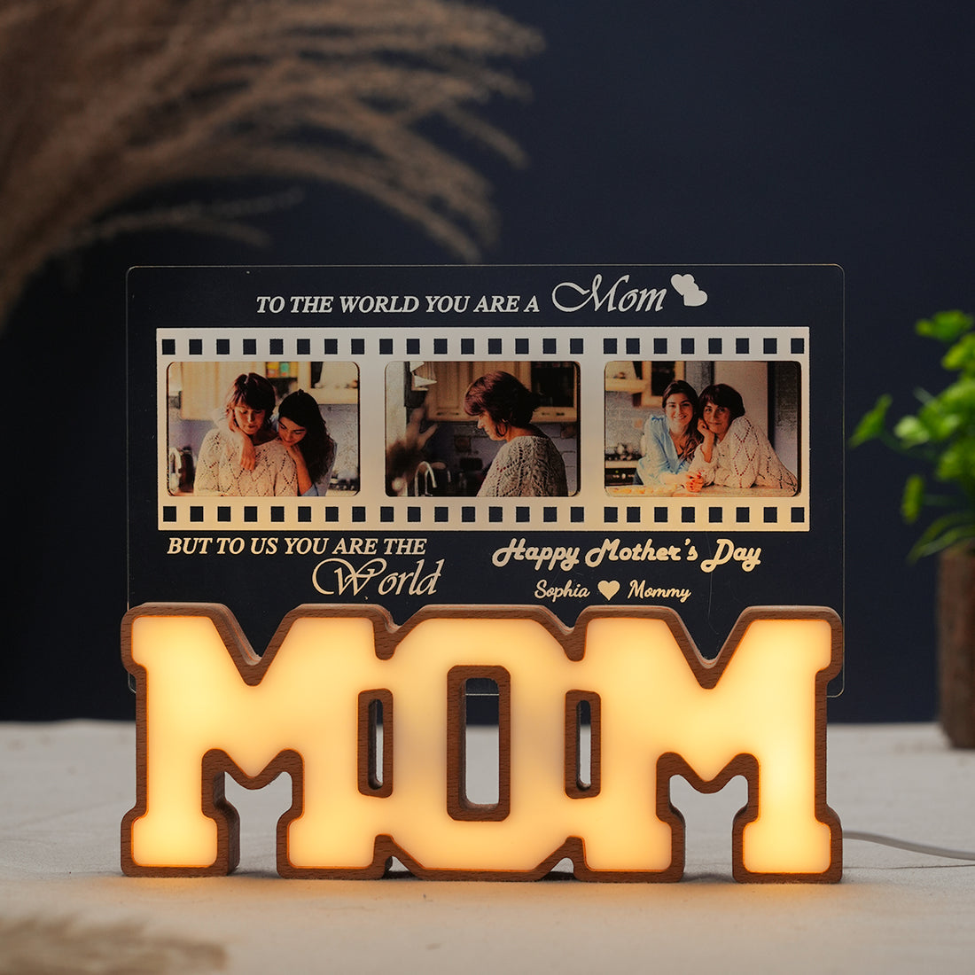 Personalized MOM Letter Night Light – Mother’s Day Filmstrip with Photos