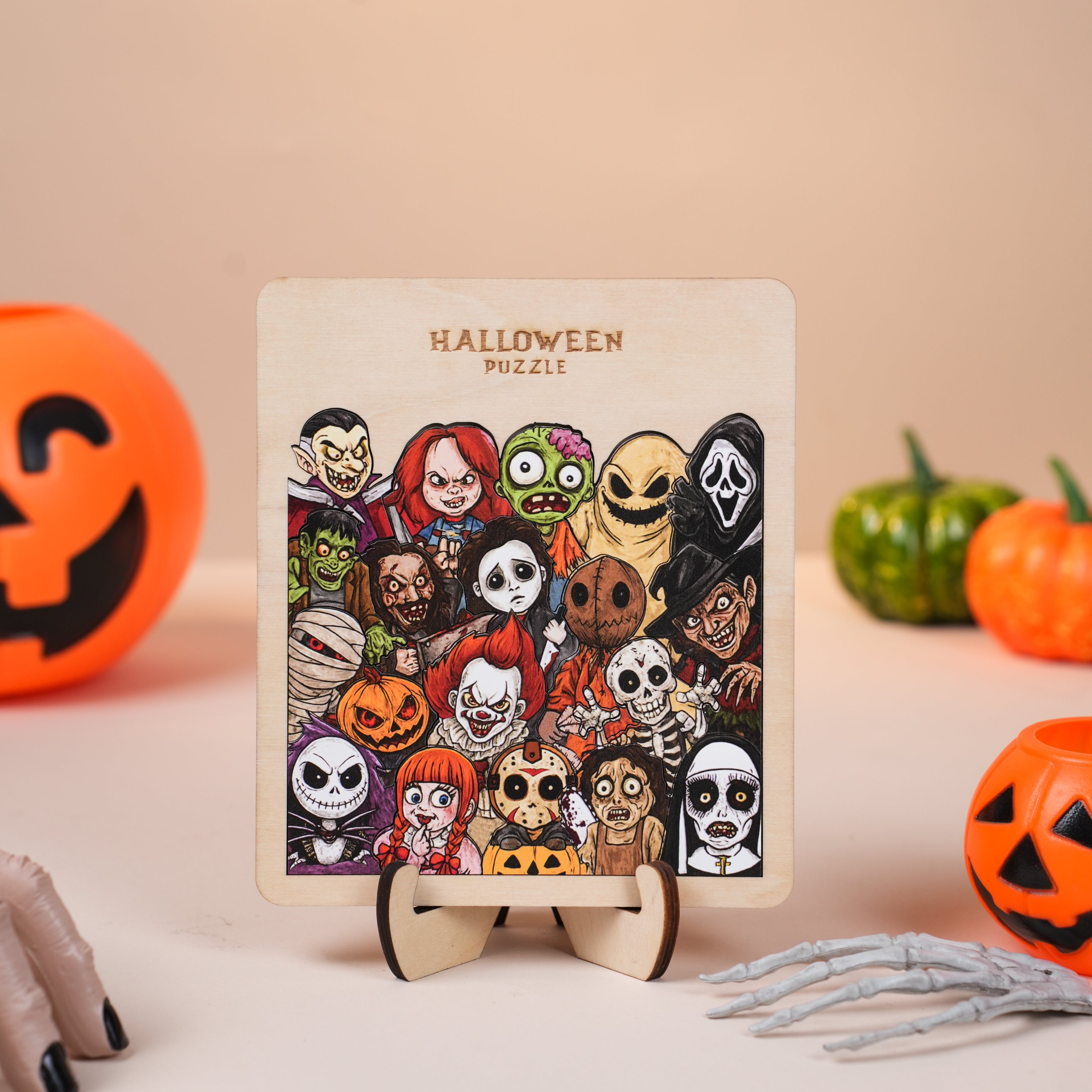 Halloween Horror Charactor Puzzle, Customize Gift for Halloween
