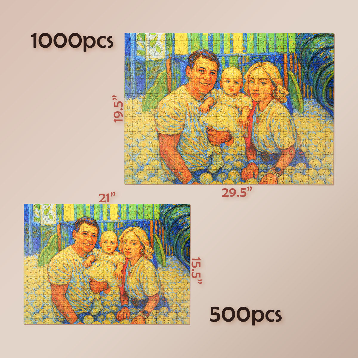 Personalized Painting Puzzle, Perfect Gift for your Family, Gift For Friends, Gift for Pets