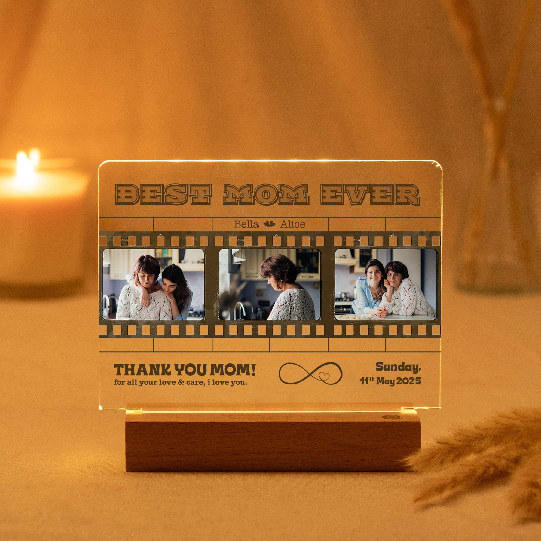 Personalized Filmstrip LED Light Gift for Mother's Day