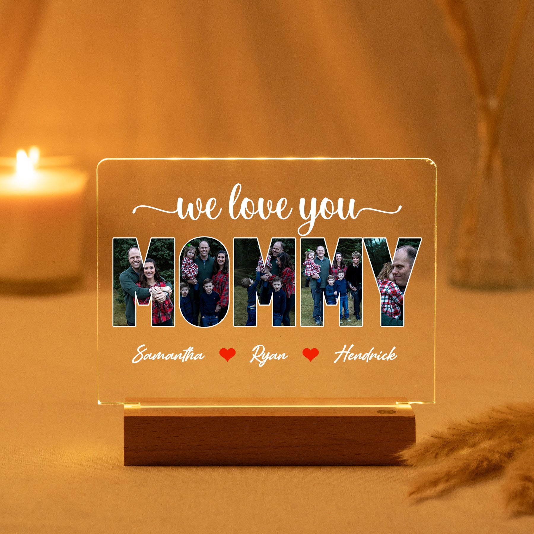 Personalized “MOMMY” Photo Letter Frame – LED Light for Mom