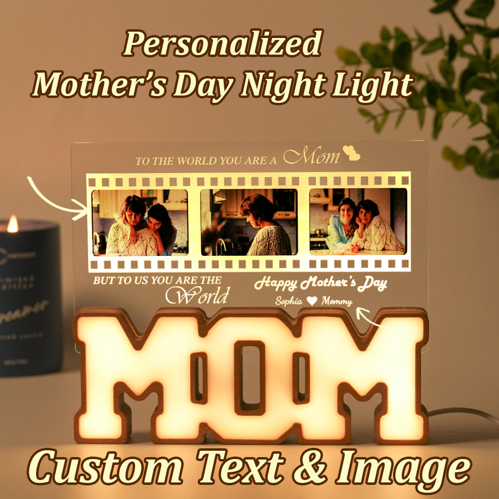 Personalized MOM Letter Night Light – Mother’s Day Filmstrip with Photos