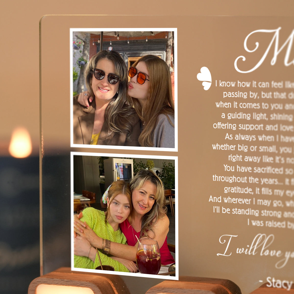 Personalized MOM Letter Night Light - A Message to Mom from the Heart