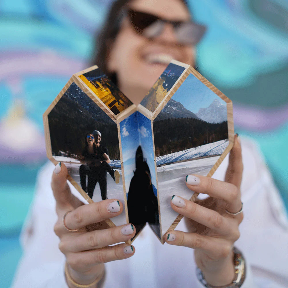 Custom Heart Photo Cube, Heart Photo Cube Album, Best Gift for Valentine, gift for him her