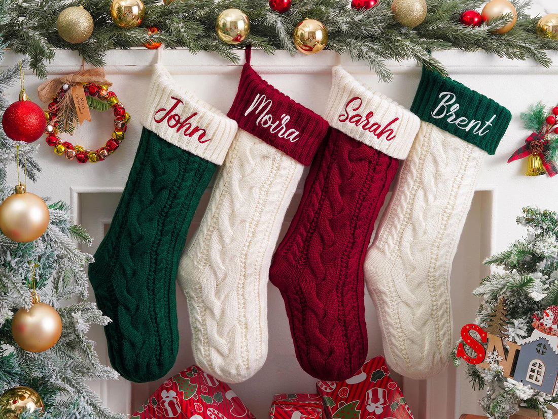 Embroidered Christmas Stockings - Personalized Stocking - Christmas gift - Custom Name Stocking