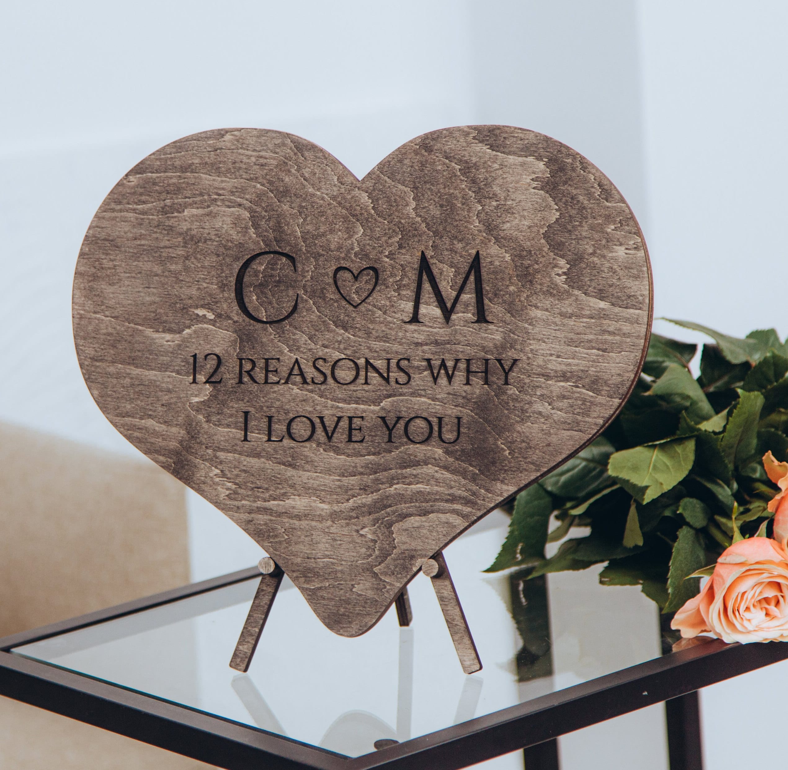 12 Reasons Why I Love You Unique Wooden Puzzle Valentine Gifts for Him Fathers Day Gift For Her Gift For Dad Wedding Gift