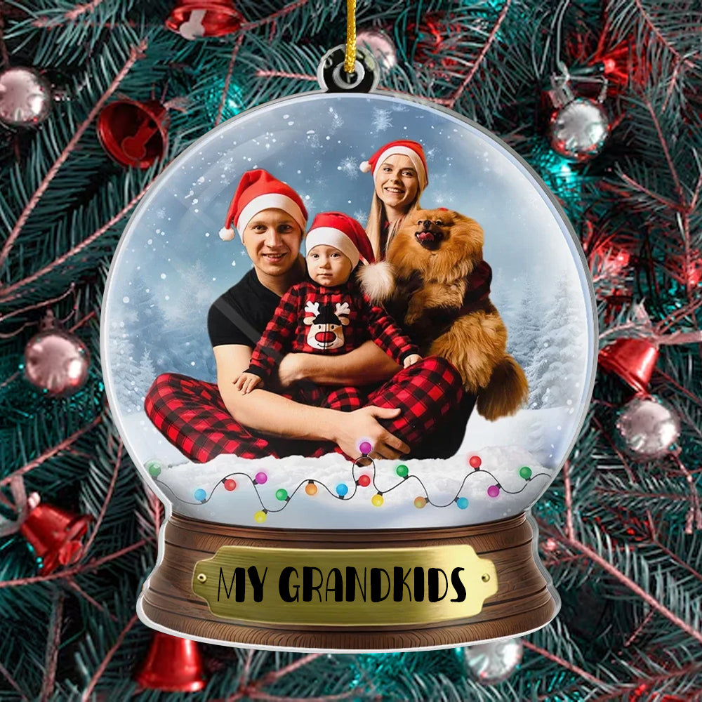 Custom Photo Christmas Is About Family And Love - Family Personalized Custom Ornament - Acrylic Custom Shaped - Christmas Gift For Family Members