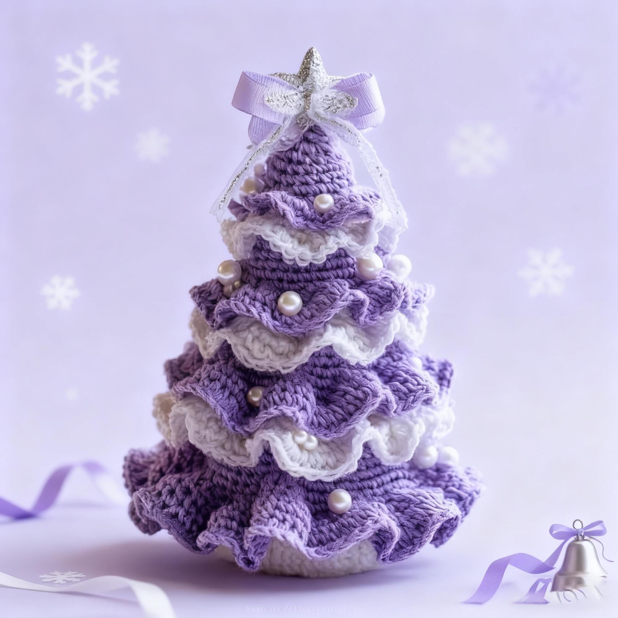 Crochet Christmas Tree Kit, Handmade Crochet Ornament Kit, Holiday Home Decor
