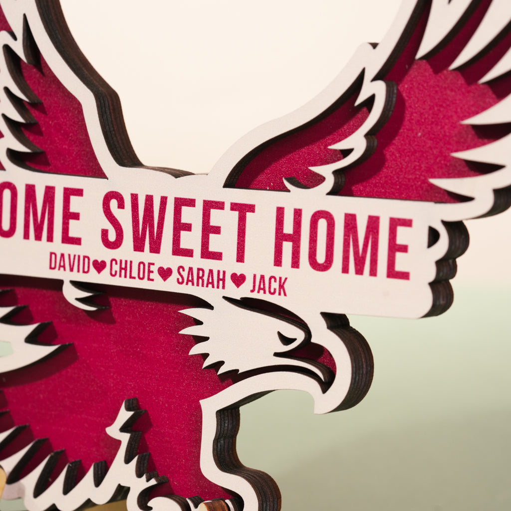 Wooden Frame Bald Eagle – Celebrate 4th of July with Your Family