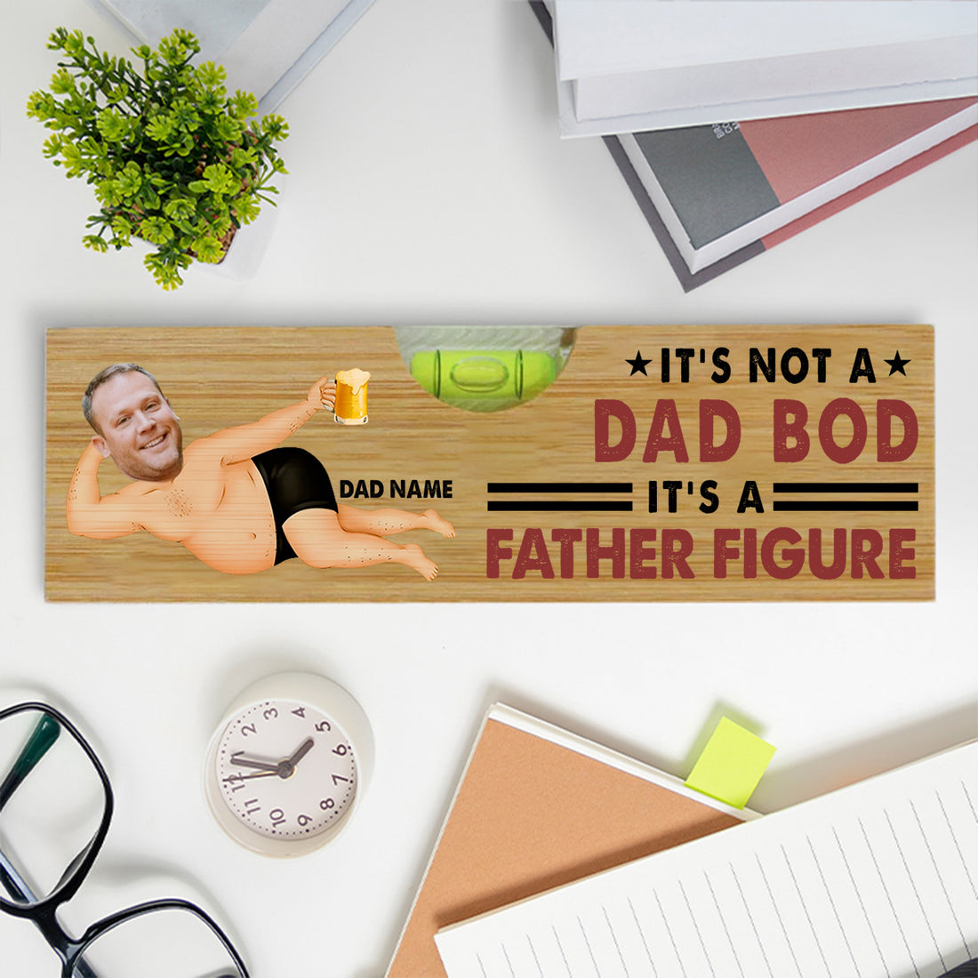 It Is A Father Figure - Personalized Wooden Spirit Level Bottle Opener