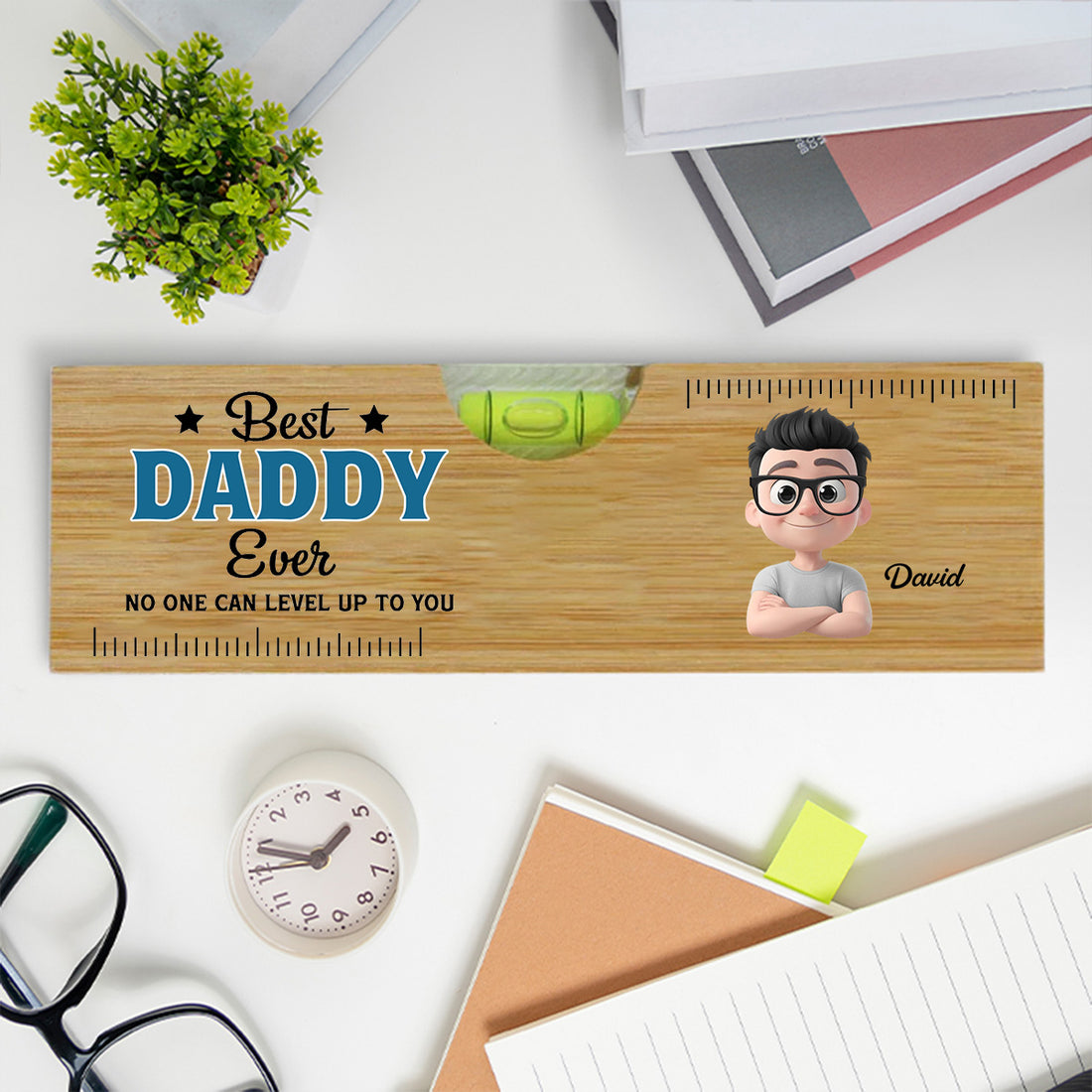 No One Measures Up To You - Personalized Wooden Spirit Level Bottle Opener