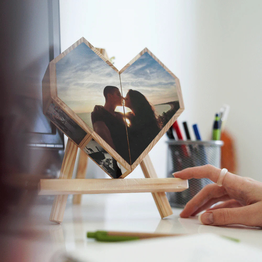 Custom Heart Photo Cube, Heart Photo Cube Album, Best Gift for Valentine, gift for him her