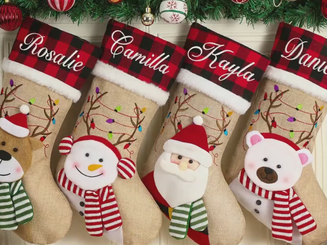 Personalized 3D Christmas Stockings, Custom Family Christmas Stockings, Holiday Decor, Embroidered Stockings With Name, Monogram Stocking