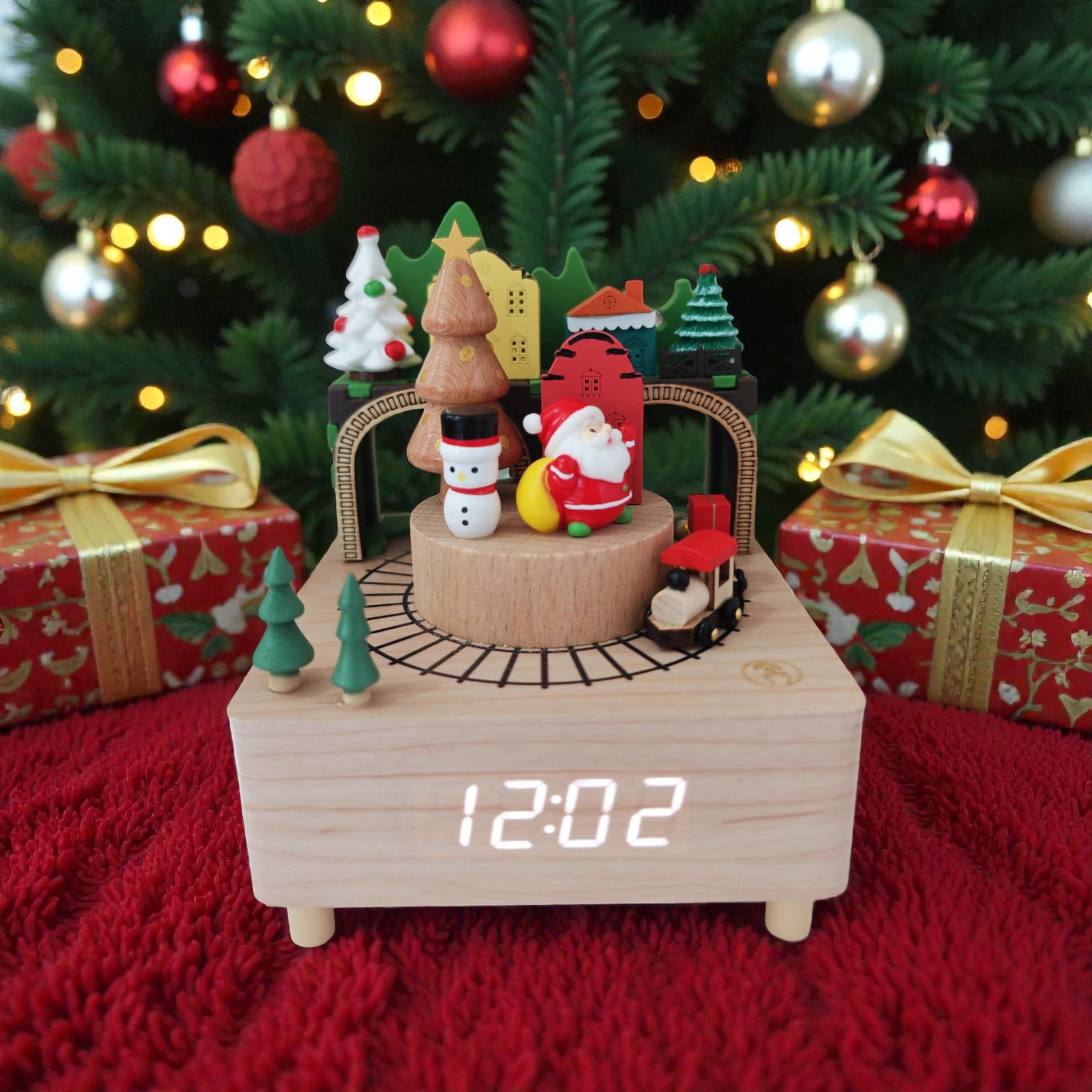 Alarm Clock Music Box, Christmas Train Castle Carousel Music Box, Baby Gifts